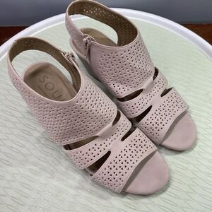 SOUL NATURALIZER Womens Pink Ankle Strap Sandals Summertime Shoe Sz 7.5